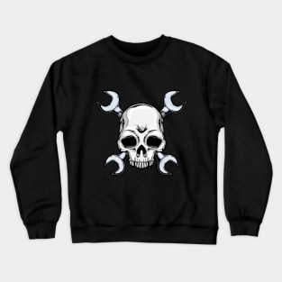 Mechanic Tool with Skull Symbol Crewneck Sweatshirt